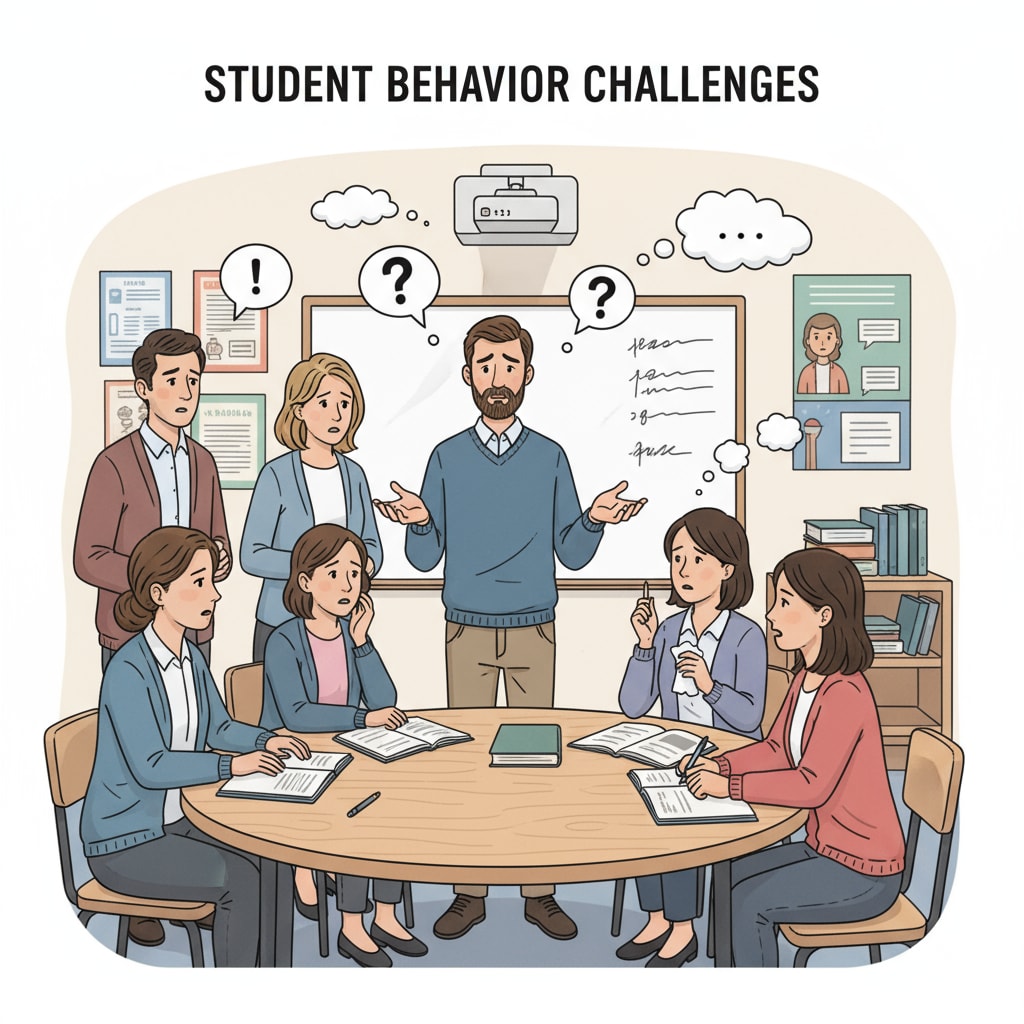 K12 teachers discussing student behavioral issues and showing signs of lack of support and career frustrations