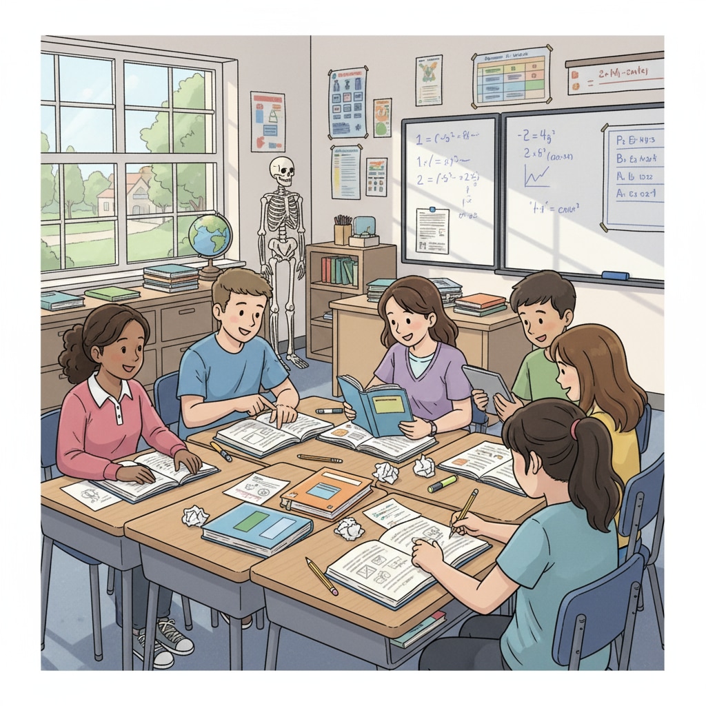 Students studying in a traditional high school classroom related to high school diploma choices