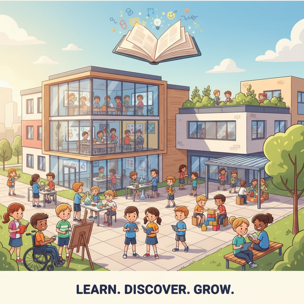 AI-generated image used on school website depicting students' activities