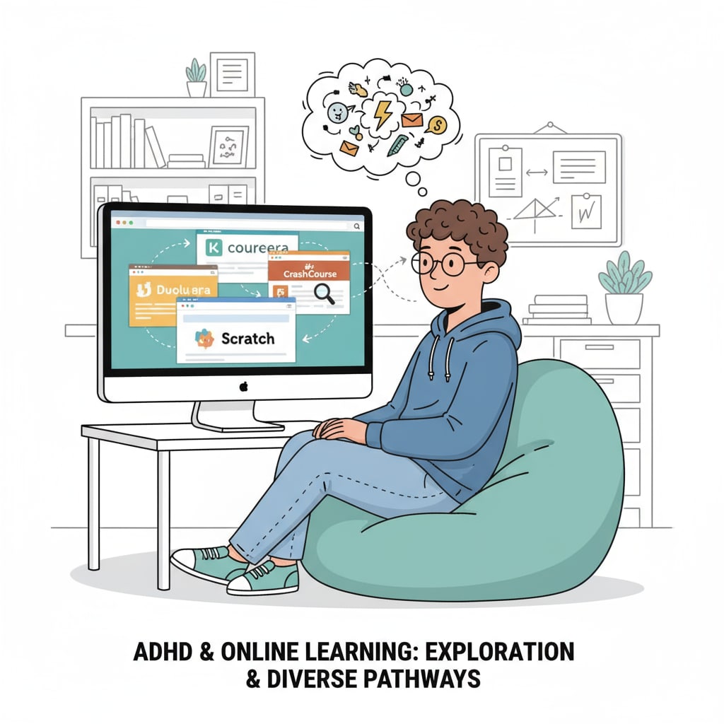 An ADHD adult exploring online learning resources for basic education review