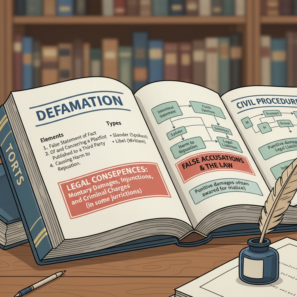 Law books open to a page about defamation related to university false accusations of AI use