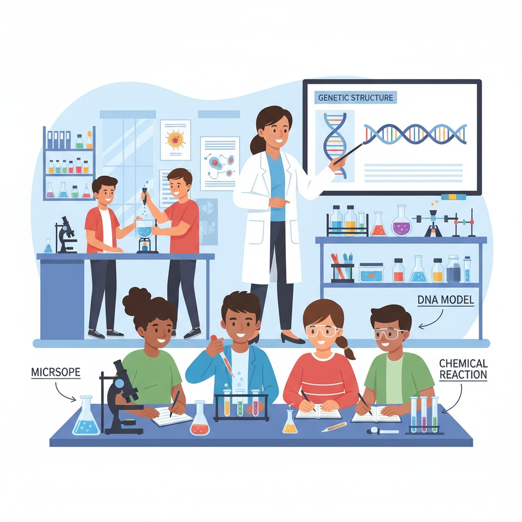 Teacher conducting extended learning session in science lab for ELO-P