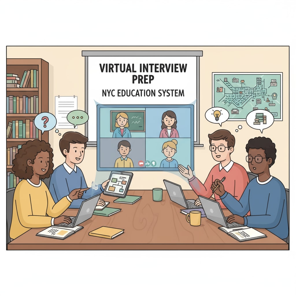 College students preparing for virtual interviews as part of the urban education university project.