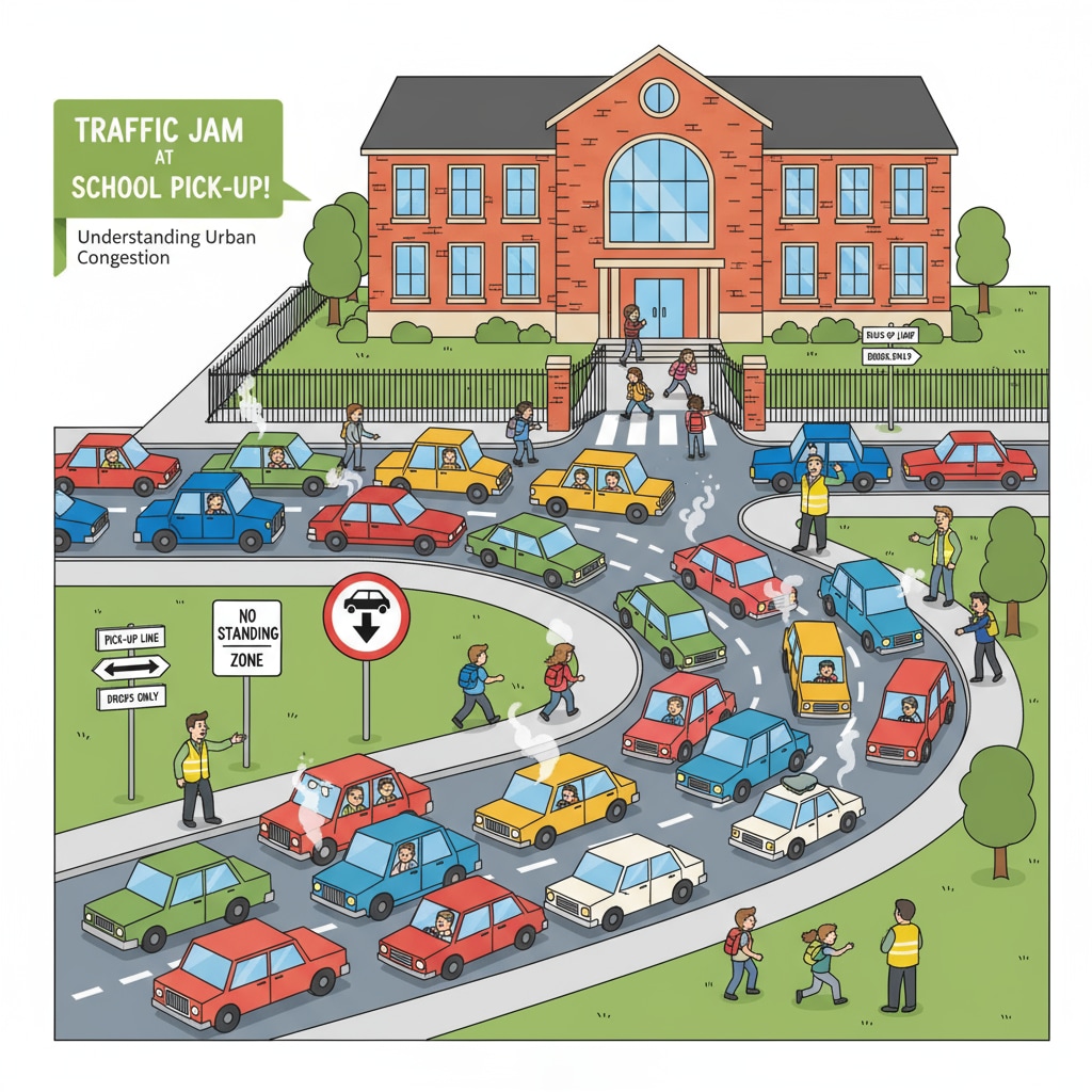 Traffic congestion at school pick-up area