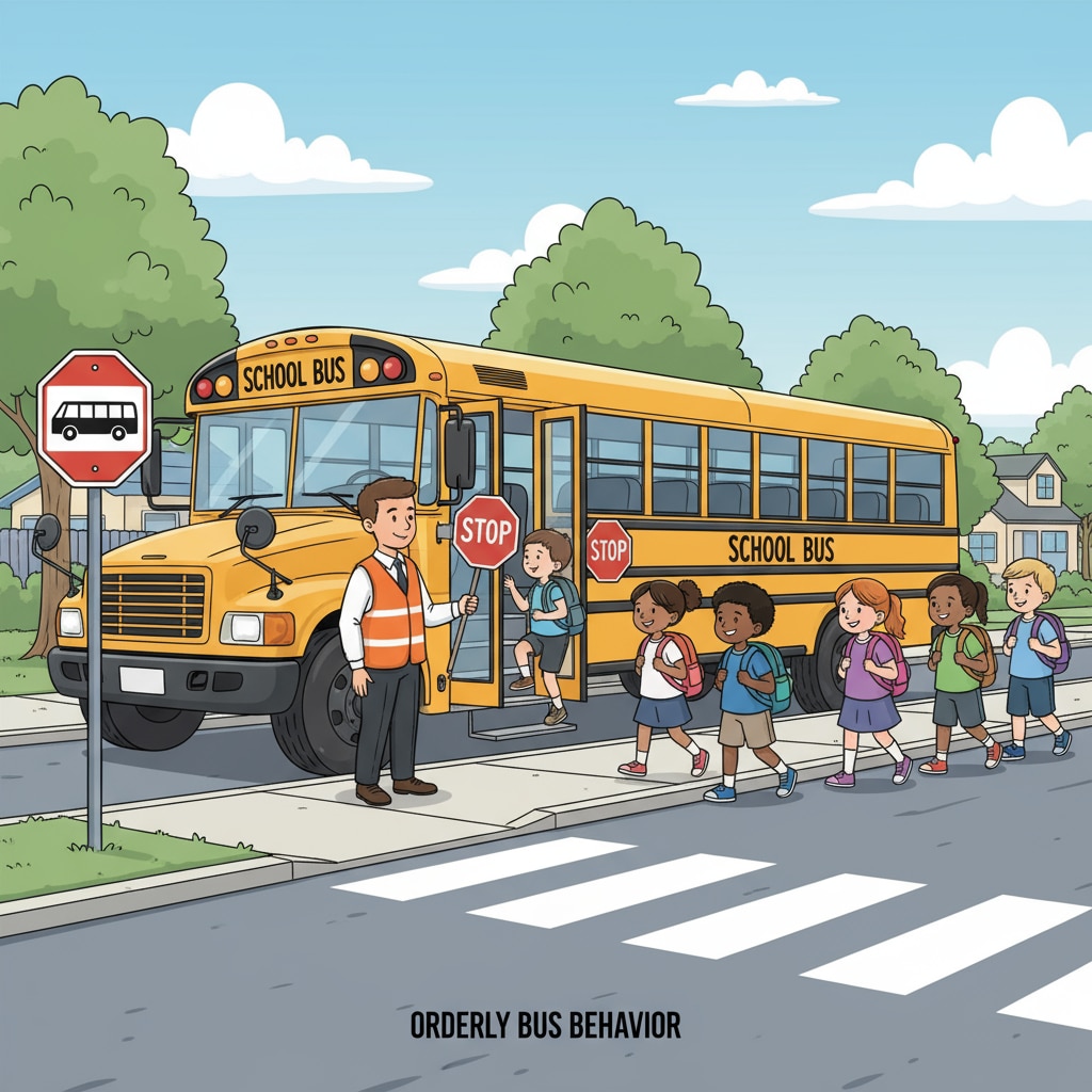 School bus picking up students