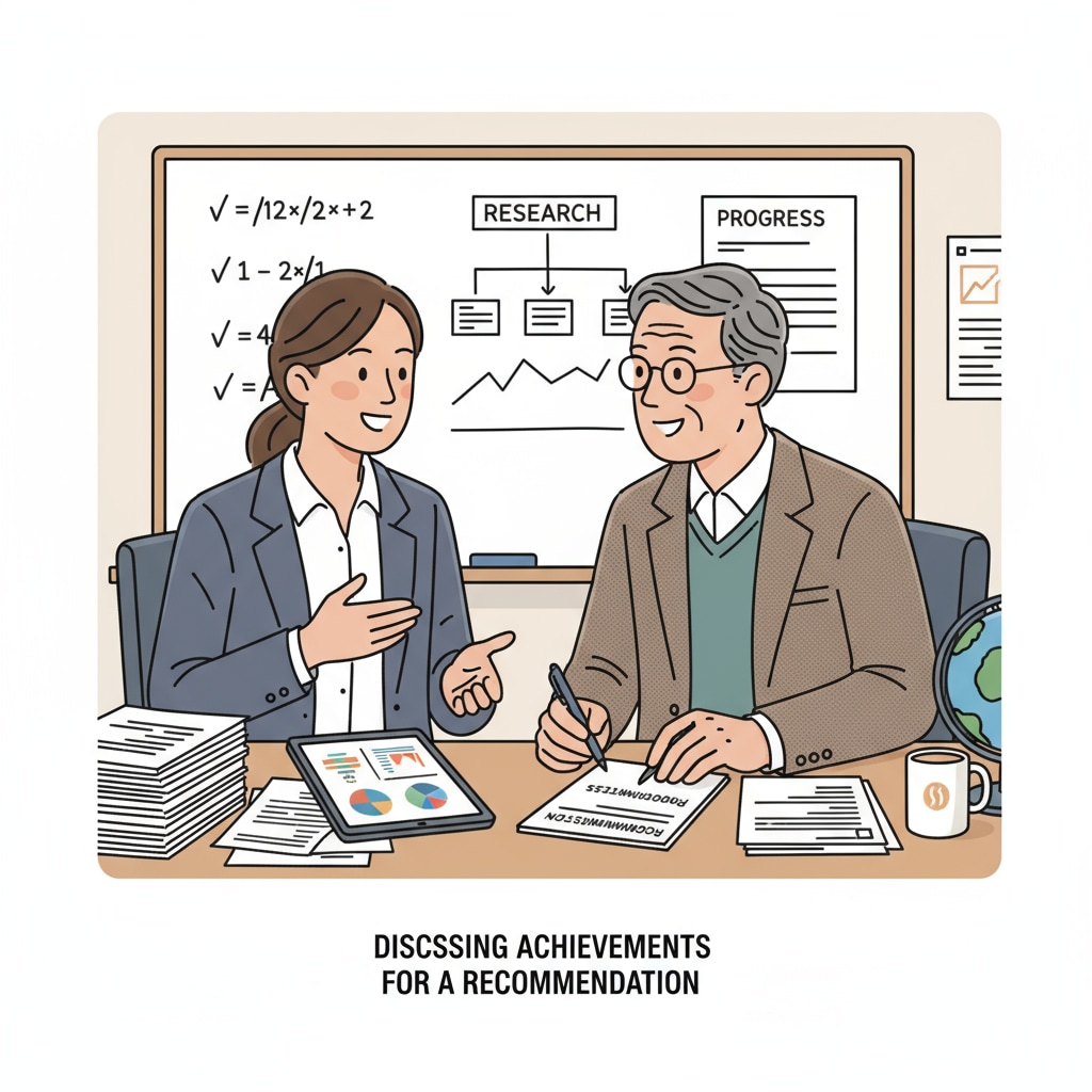 A teaching assistant is having a conversation with a person who could potentially write a recommendation letter for them, discussing their work and achievements. A teaching assistant consulting a potential recommender for the teacher training program application