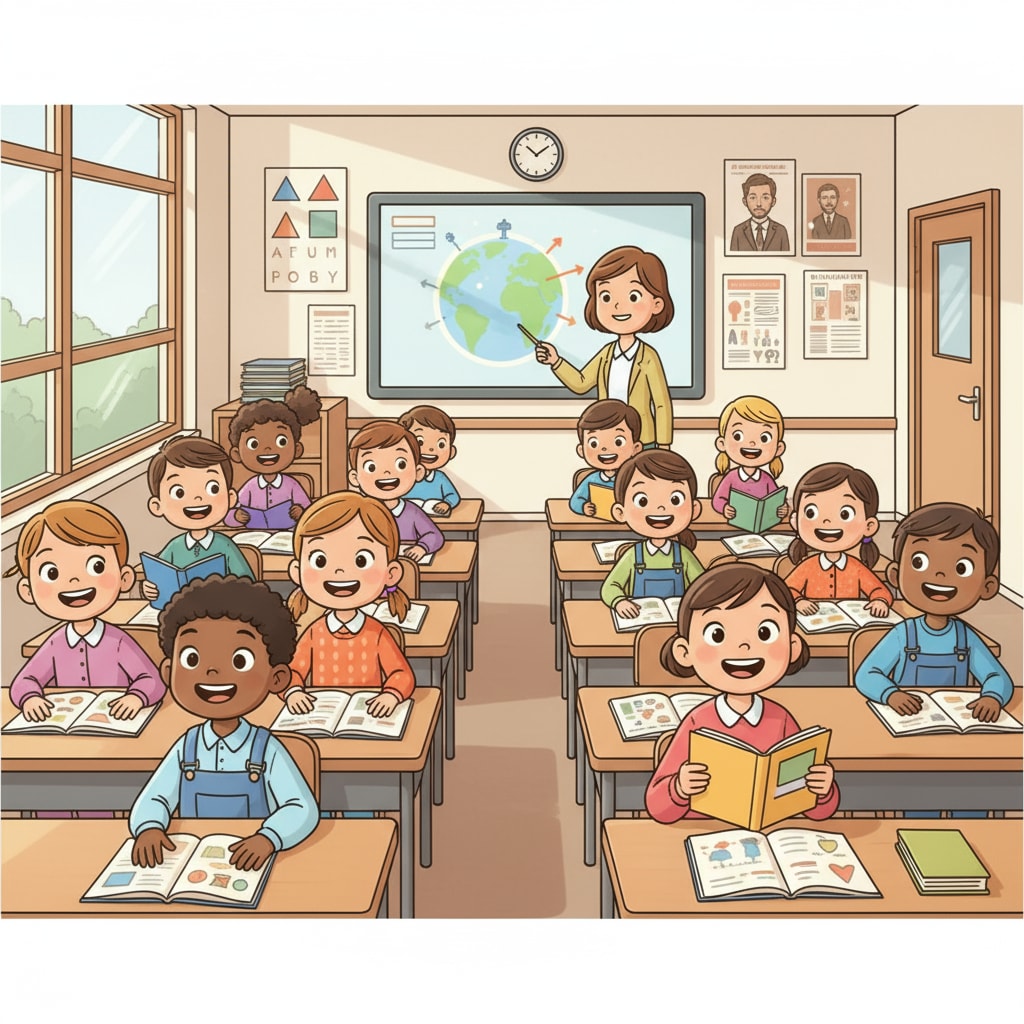 A group of uneducated teens sitting at desks, looking eager to learn. Uneducated teens ready to learn fundamental literacy skills in an educational setting.