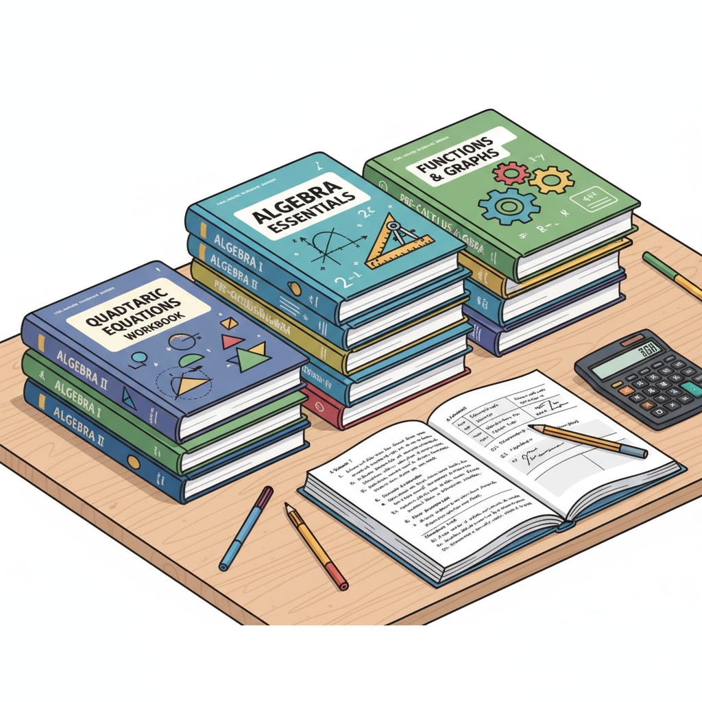 High school algebra workbooks collection for review