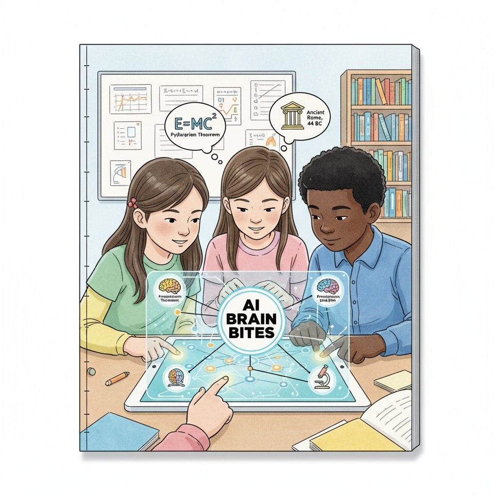 Students using AI Brain Bites for educational knowledge points learning