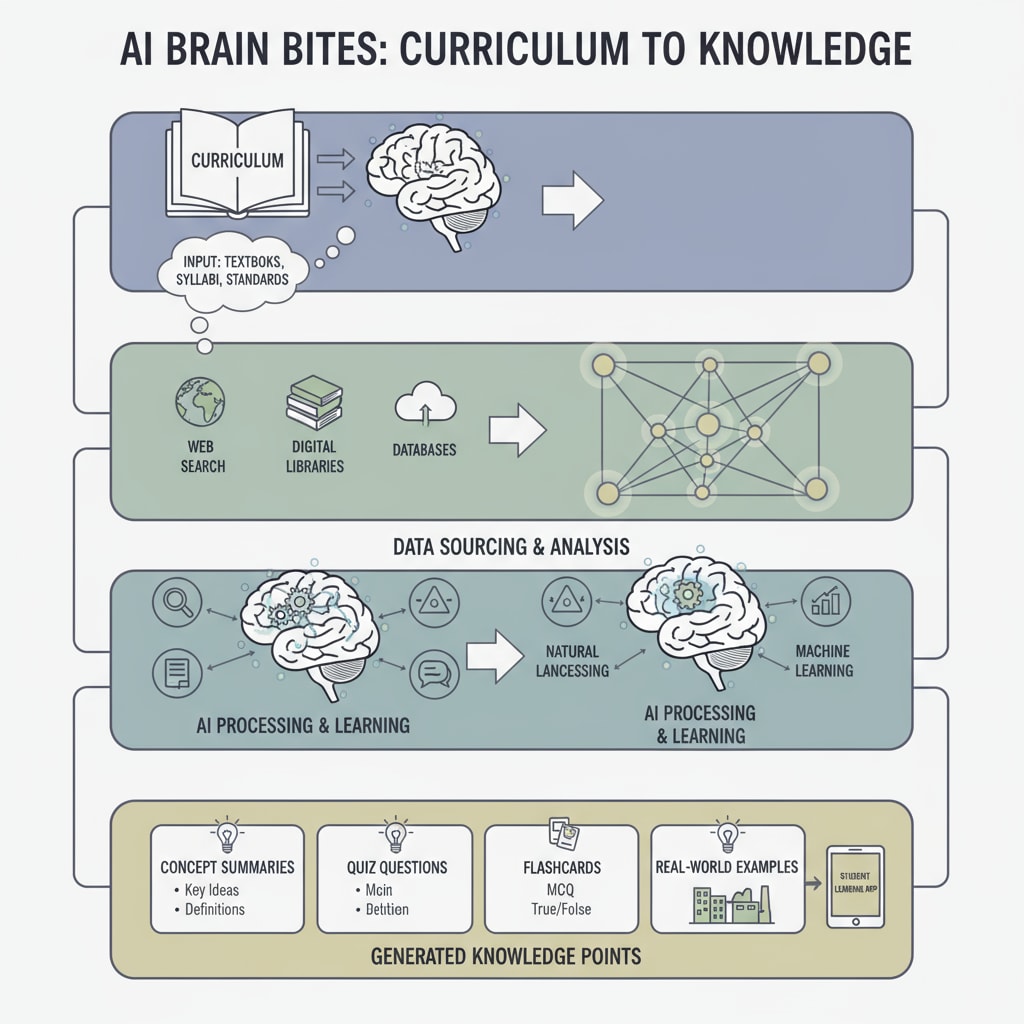 How AI Brain Bites generates educational knowledge points