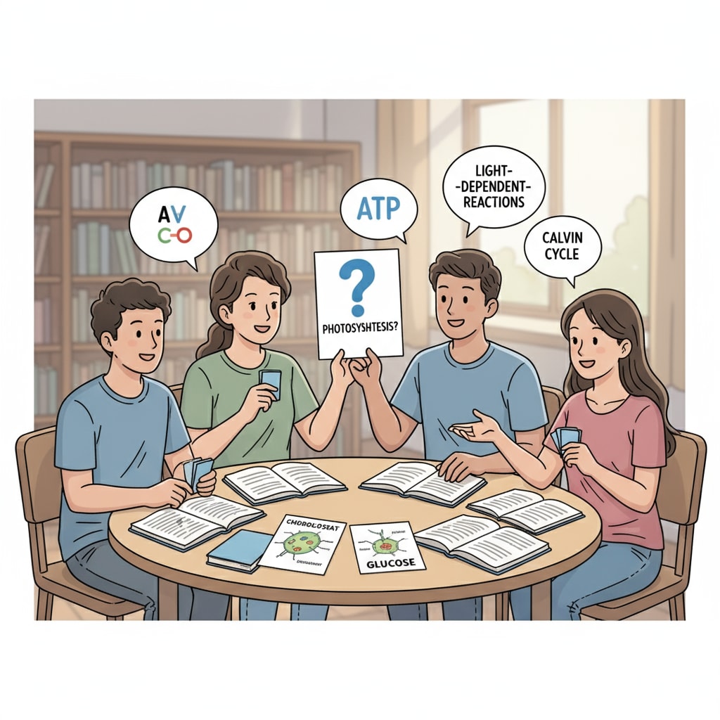 A group of students actively discussing and using flashcards for active recall Students practicing active recall with flashcards in a study session