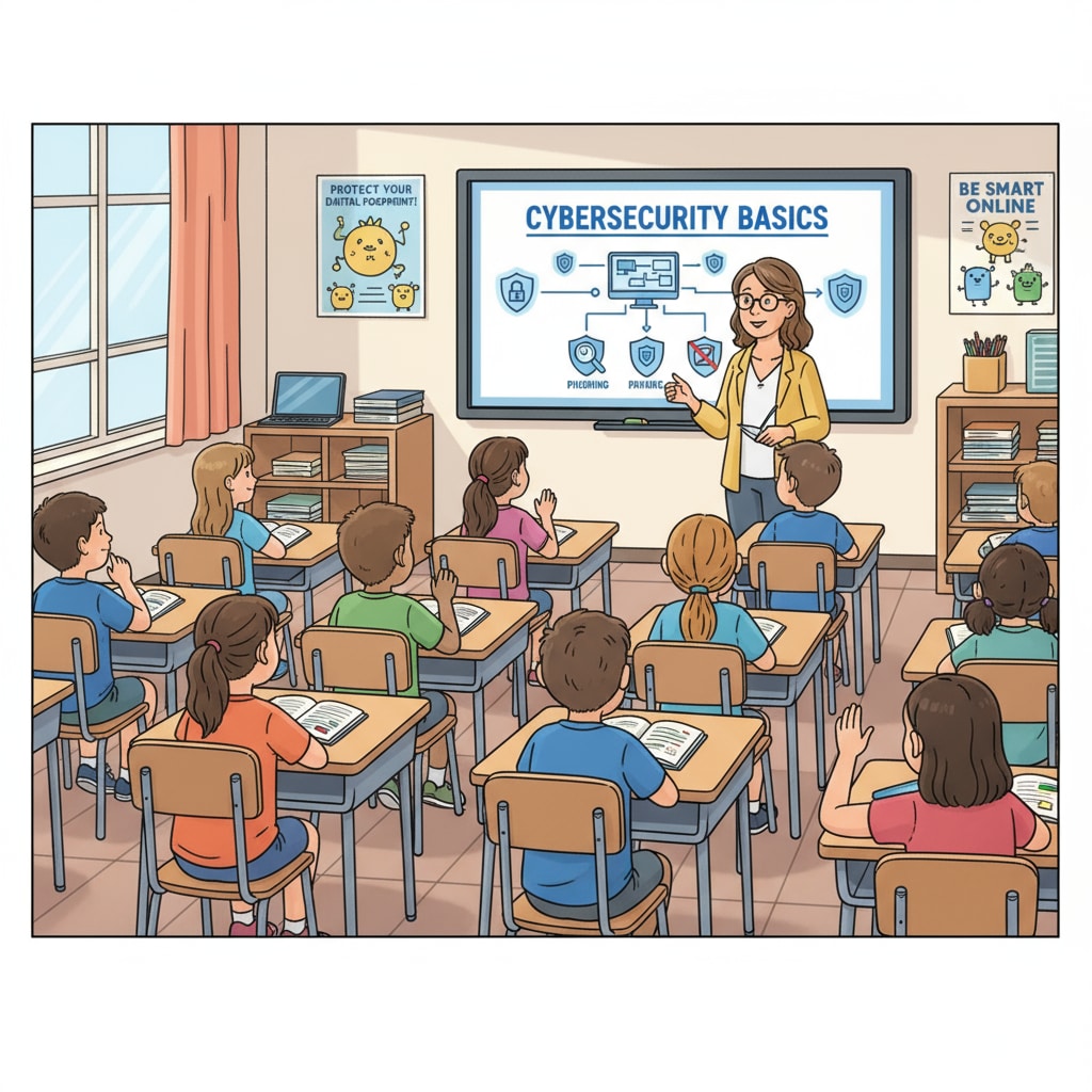 K12 students engaged in a cybersecurity teaching session