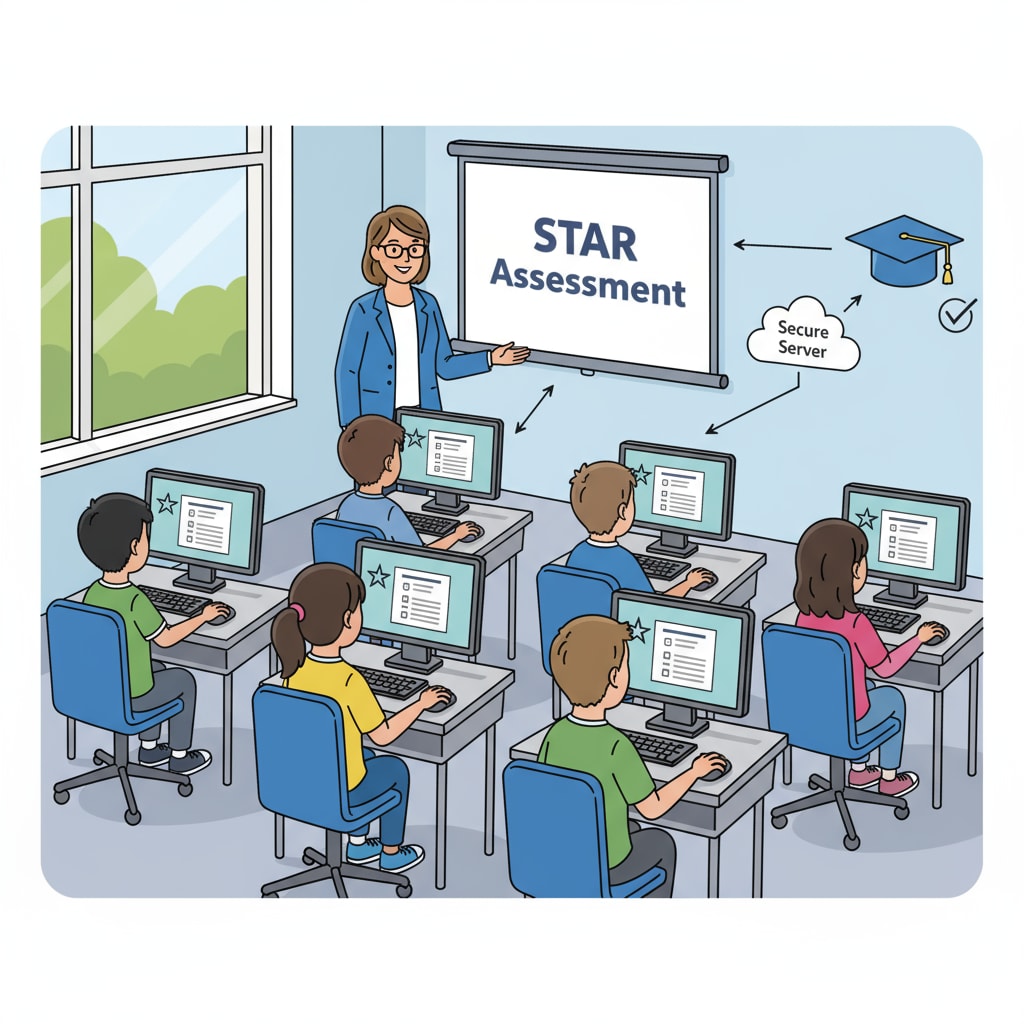Students taking the STAR test, which is related to STAR testing, percentile rankings, and academic performance evaluation.