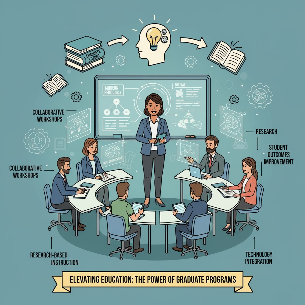 An educator attending a graduate program workshop on modern teaching methods. This shows how educators are upgrading their skills through graduate programs. Educator at a graduate program workshop relevant to teaching methods, higher education, and graduate programs