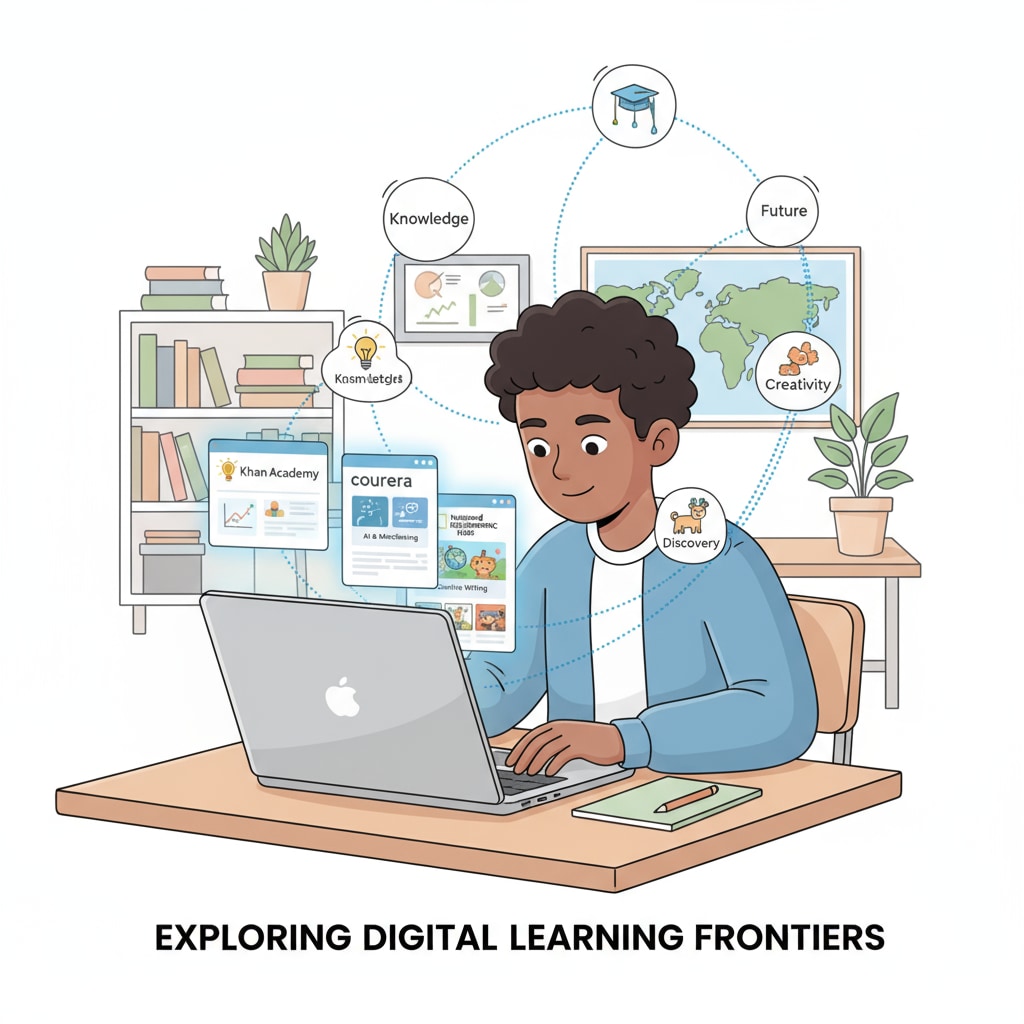 A student using a laptop, exploring different educational websites A student searching for new educational directions after leaving A-levels