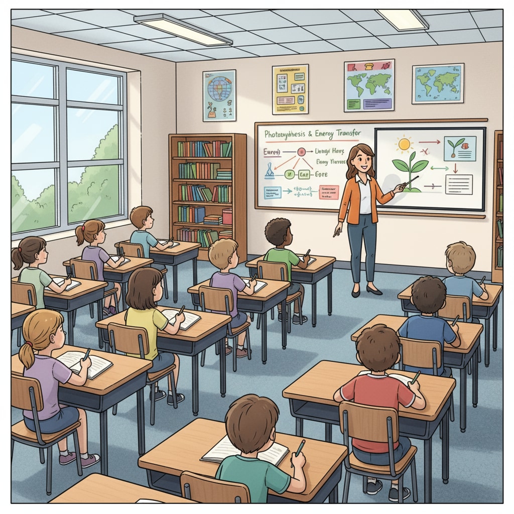 K12 students attentively listening to a lecture in a classroom