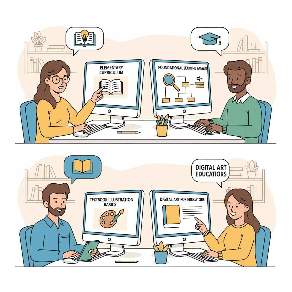 A group of individuals are sitting in front of their computers, browsing through online education courses related to basic education. Adults with ADHD exploring online education for basic education