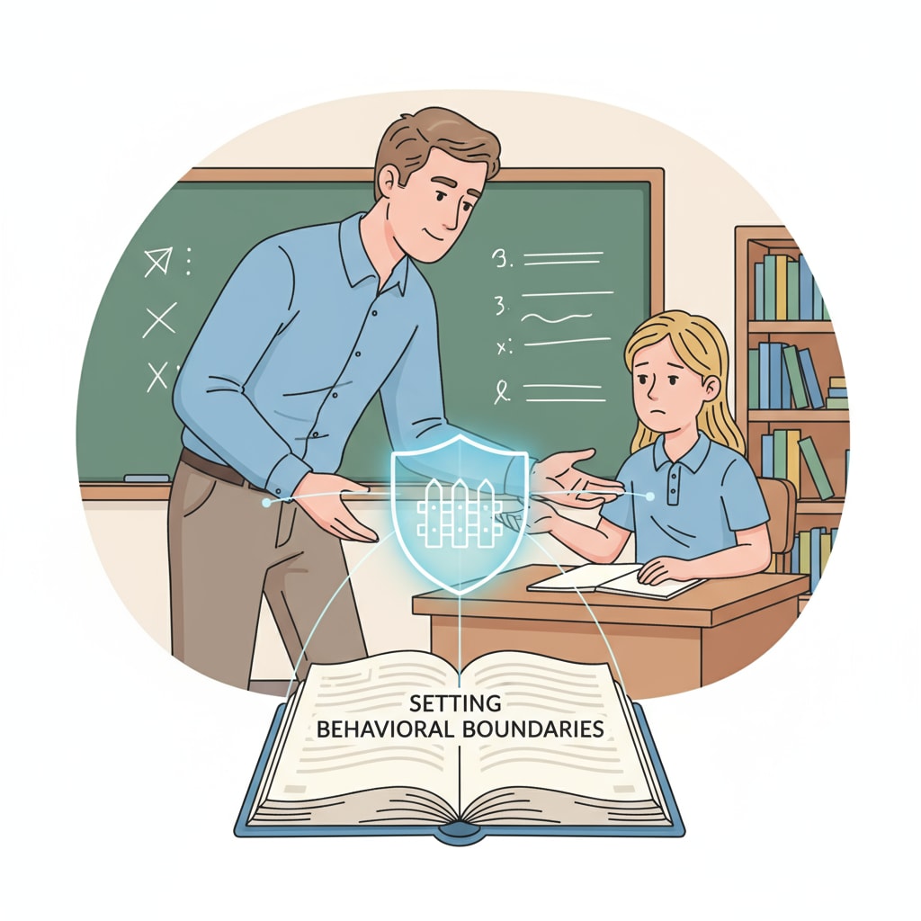 A teacher and a student having a conversation about workplace relationships, relatives' children, and behavioral boundaries