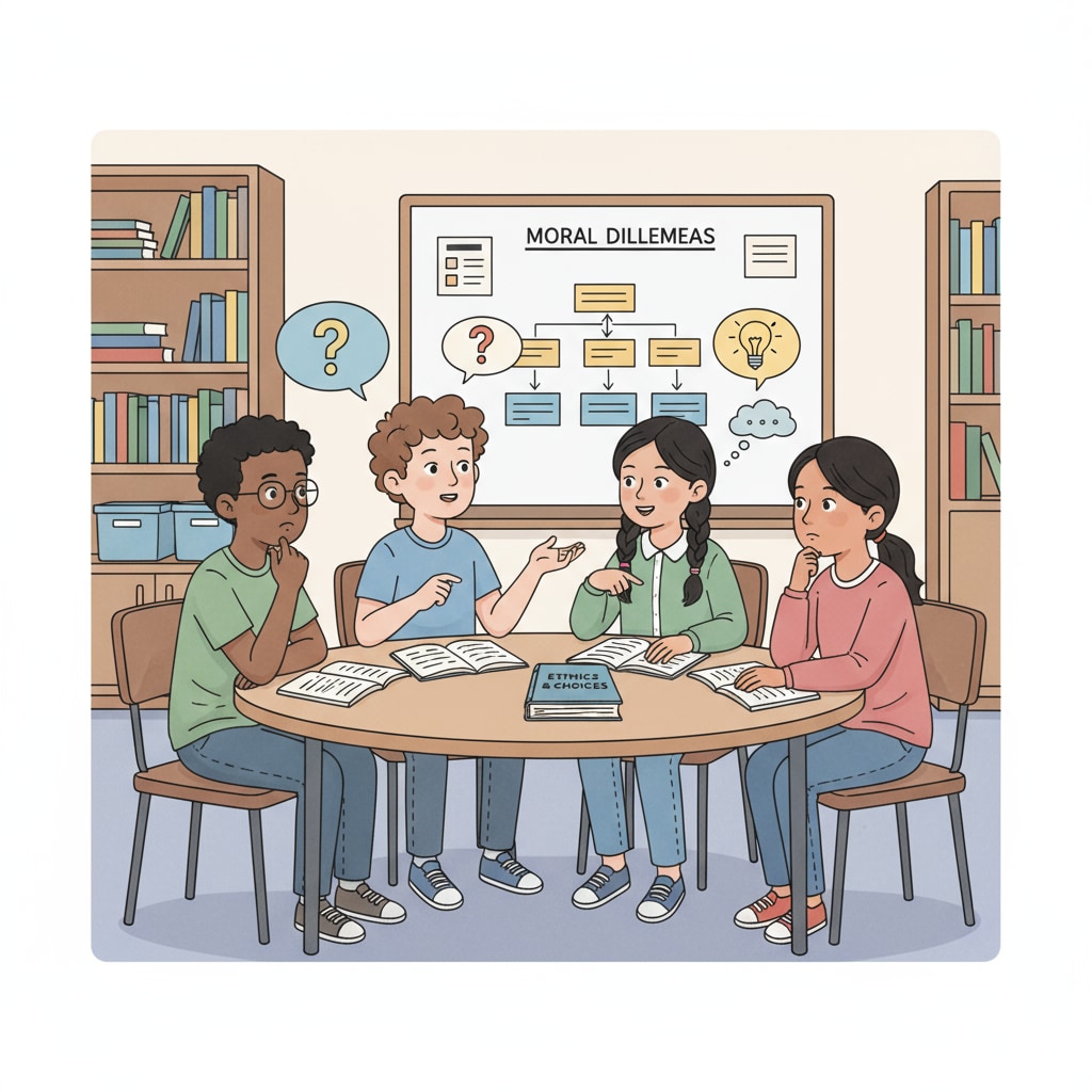 K12 students discussing moral philosophy and ethics to cultivate empathy