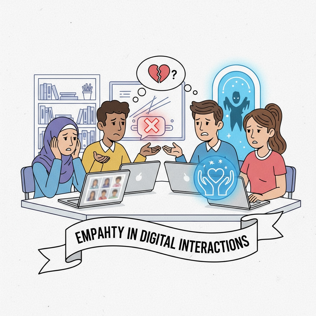 K12 students in an online class highlighting the importance of empathy in the digital age