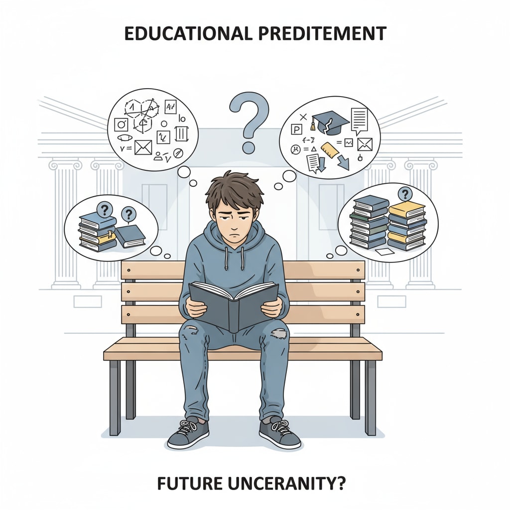 A solitary teenager with a forlorn expression, sitting by themselves, seemingly deep in thought about their educational predicament. A dropout teenager reflecting on their educational situation in relation to GED and educational choices