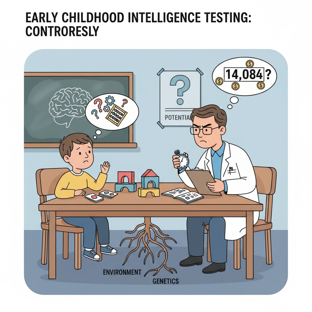 A child sitting at a table, taking an intelligence test, highlighting the controversial aspect of early childhood testing A child taking an intelligence test, related to the controversy in preschool gifted programs regarding educational equality