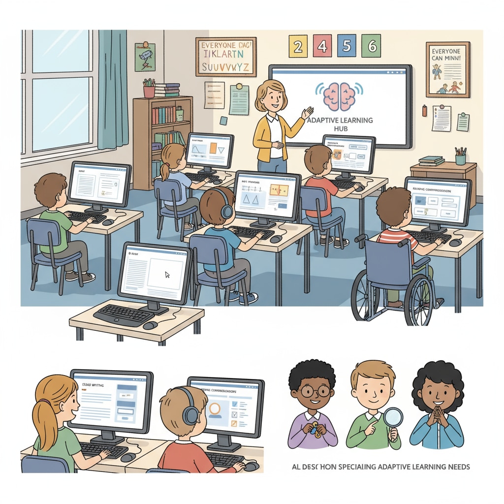 Students with special learning needs using an online platform to complete academic tasks