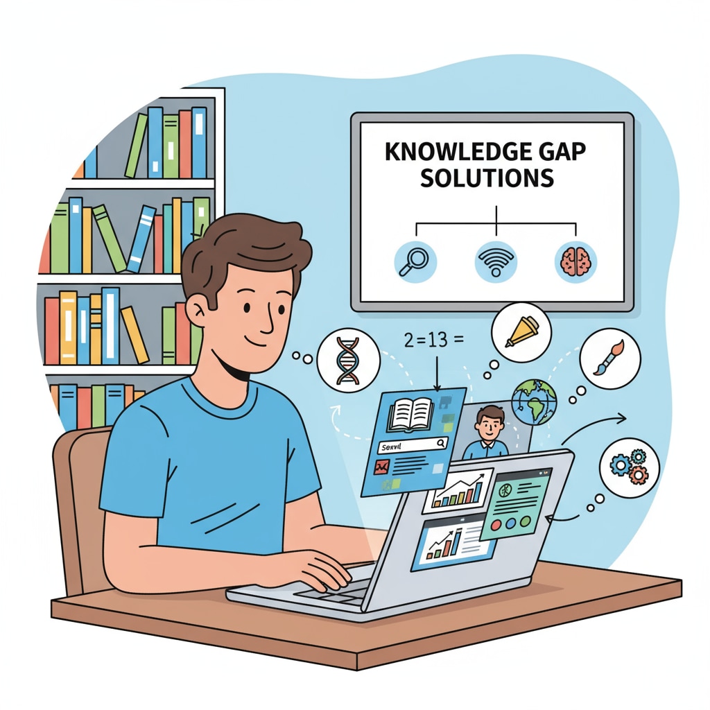 Student using online resources to make up for educational deficiencies and acquire key skills