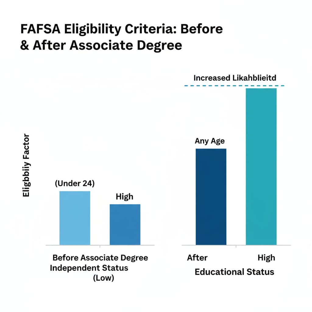 Graph showing changes in FAFSA eligibility after an associate degree