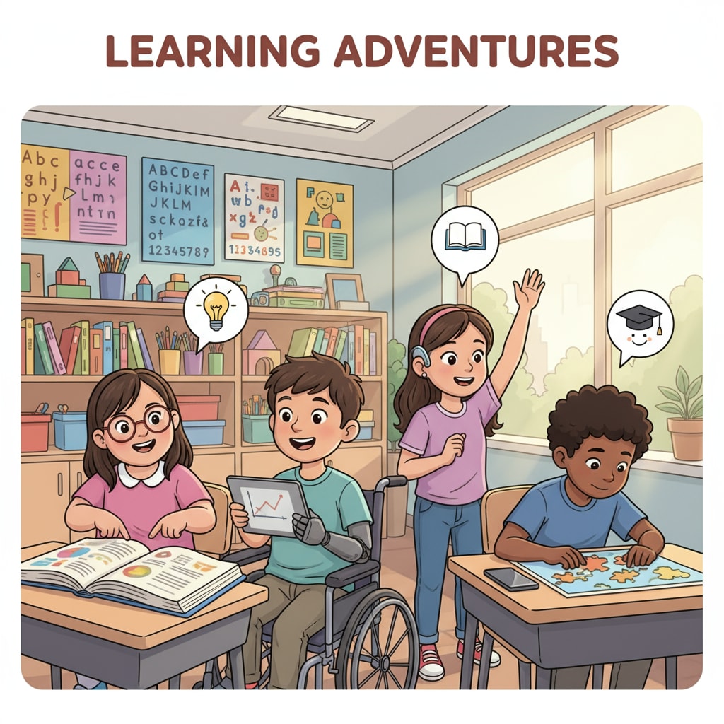 A group of students with special needs in a classroom, showing their enthusiasm for learning Students with special needs in a classroom during the government shutdown and the role of OSERS