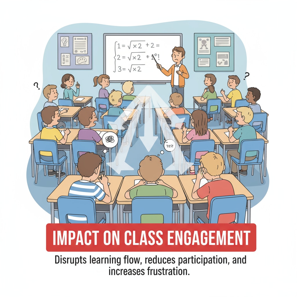 A group of students in a classroom, some looking disinterested, emphasizing how the current class placement for problem students affects overall student engagement. Group of students in a classroom depicting the impact of class placement on student engagement