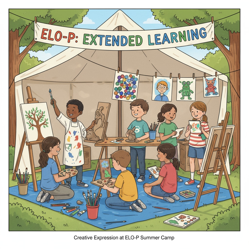 Students in an ELO-P funded art activity during summer camp