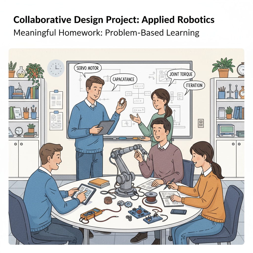 Students working on a hands-on homework project to avoid cheating with AI.