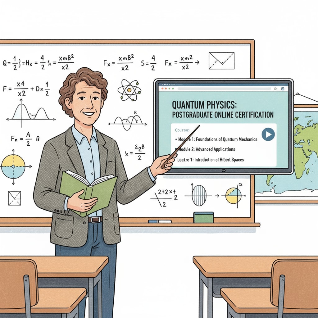 A physics teacher engaged in teaching and online postgraduate learning