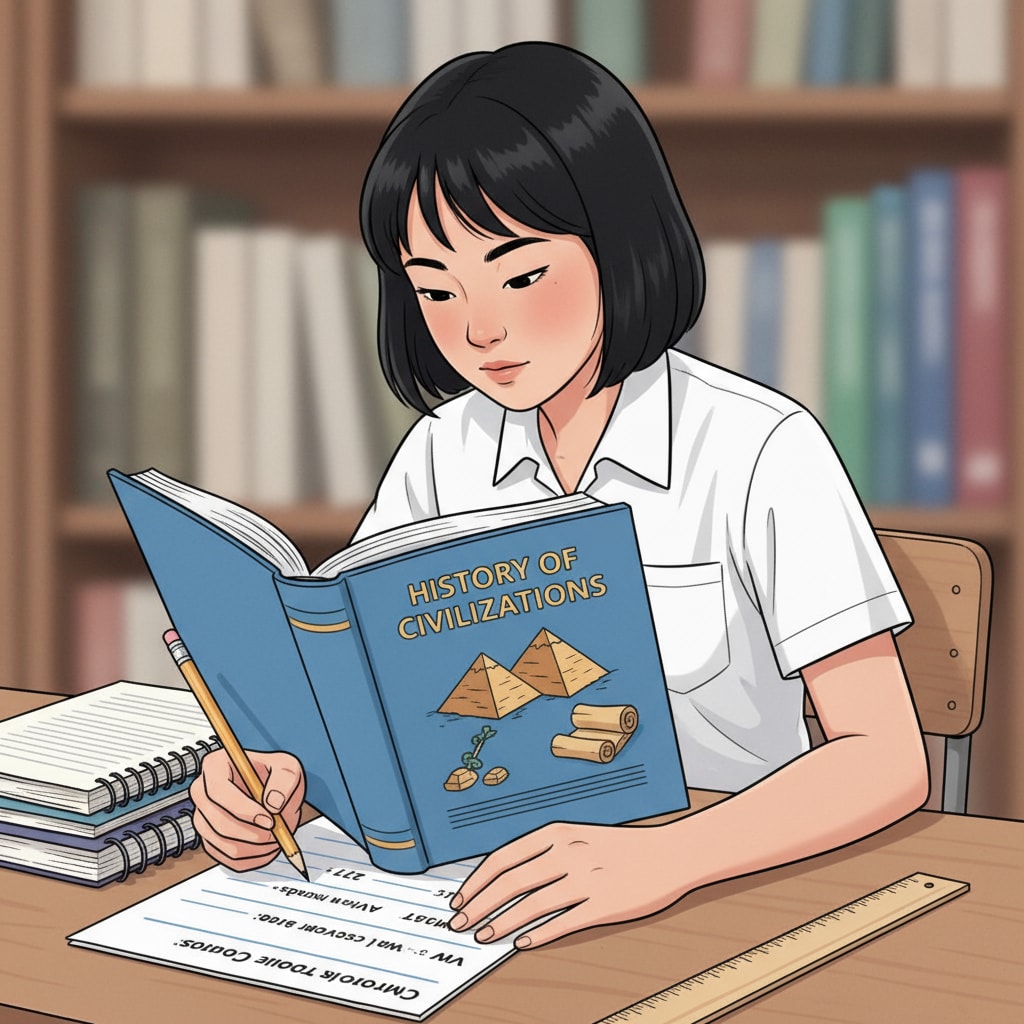 A student using traditional teaching tools for learning