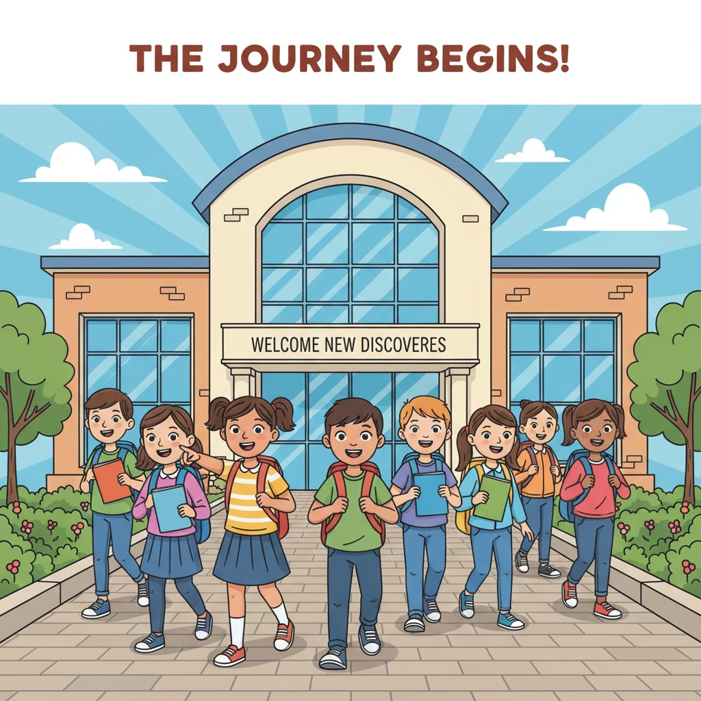 K12 students starting a new school transition, showing adaptation and positive reactions in the context of educational research.