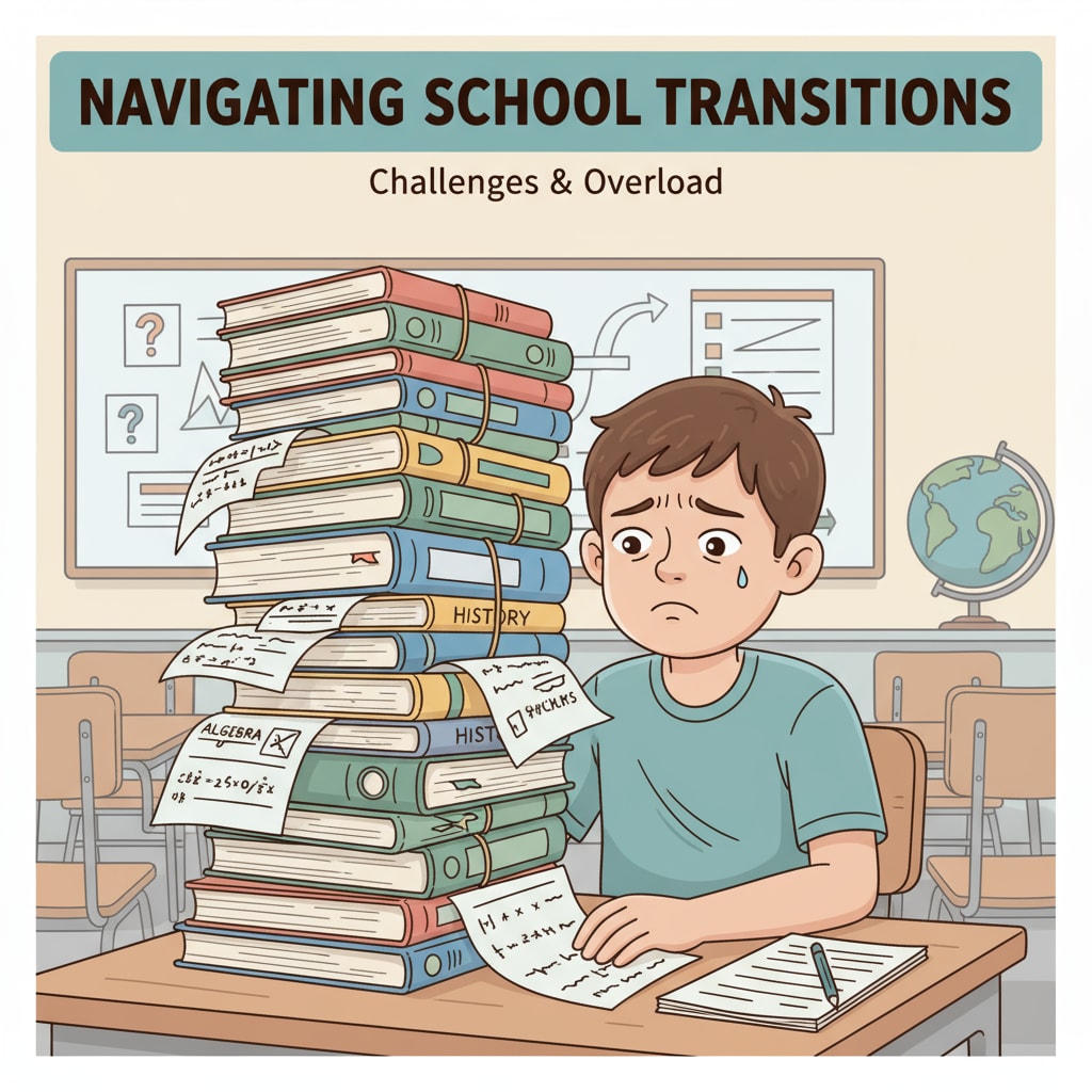 A student facing challenges during school transition, highlighting the need for adaptation strategies in educational research.