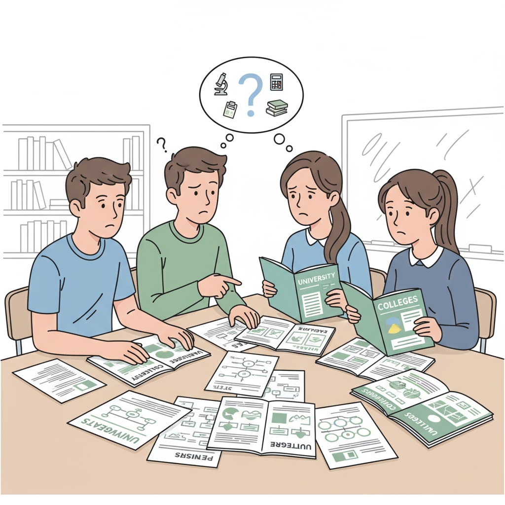 High school students facing the dilemma of college major selection without clear interests