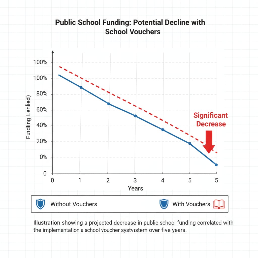 Graph depicting the impact of school vouchers on public school funds