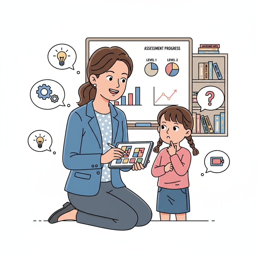 Educator assessing a young girl for youth education, teaching from scratch, and teaching planning