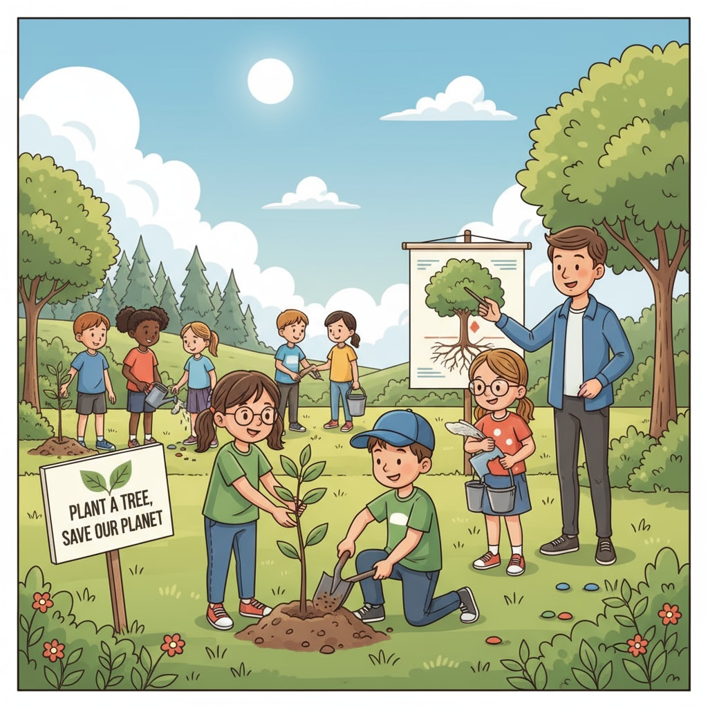 K-12 students engaged in environmental protection activity for social change