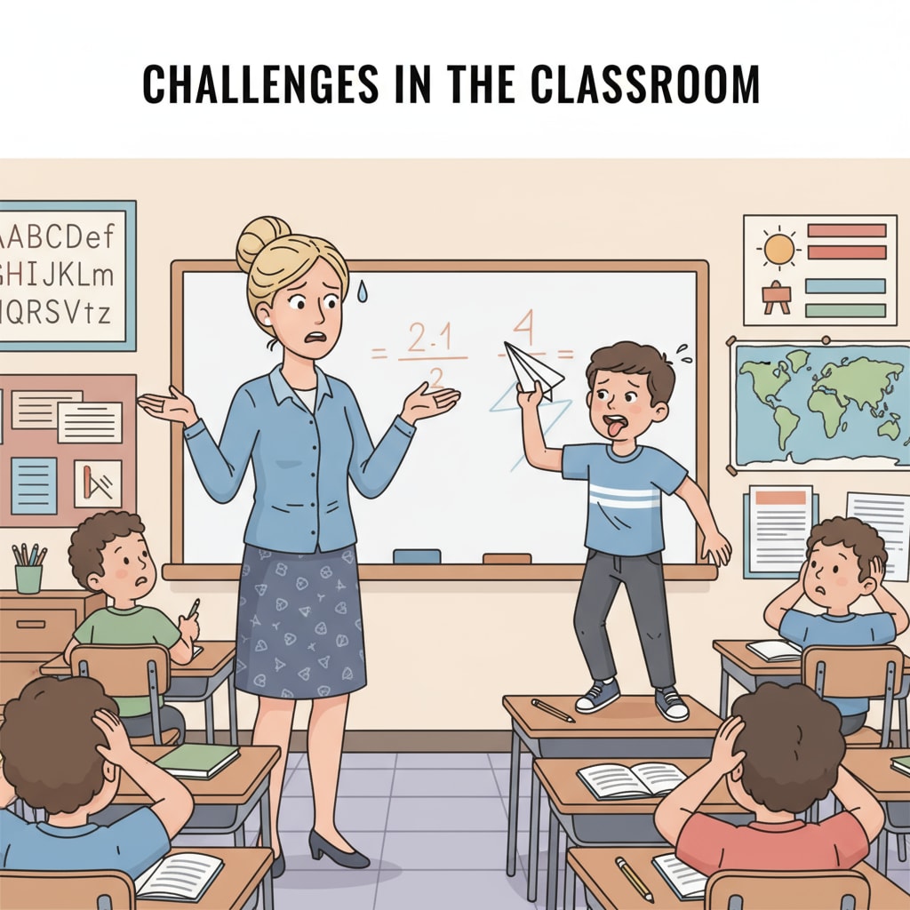 A teacher facing challenges while handling student behavior problems