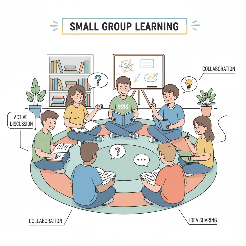 Students actively participating in a small group discussion for enhanced learning