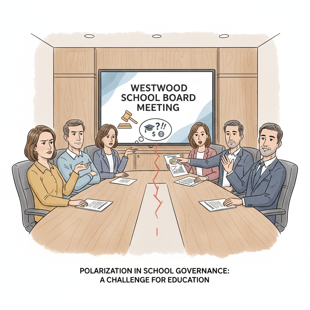 School board members in a meeting showing political polarization related to school board, campaign violence, and political civility