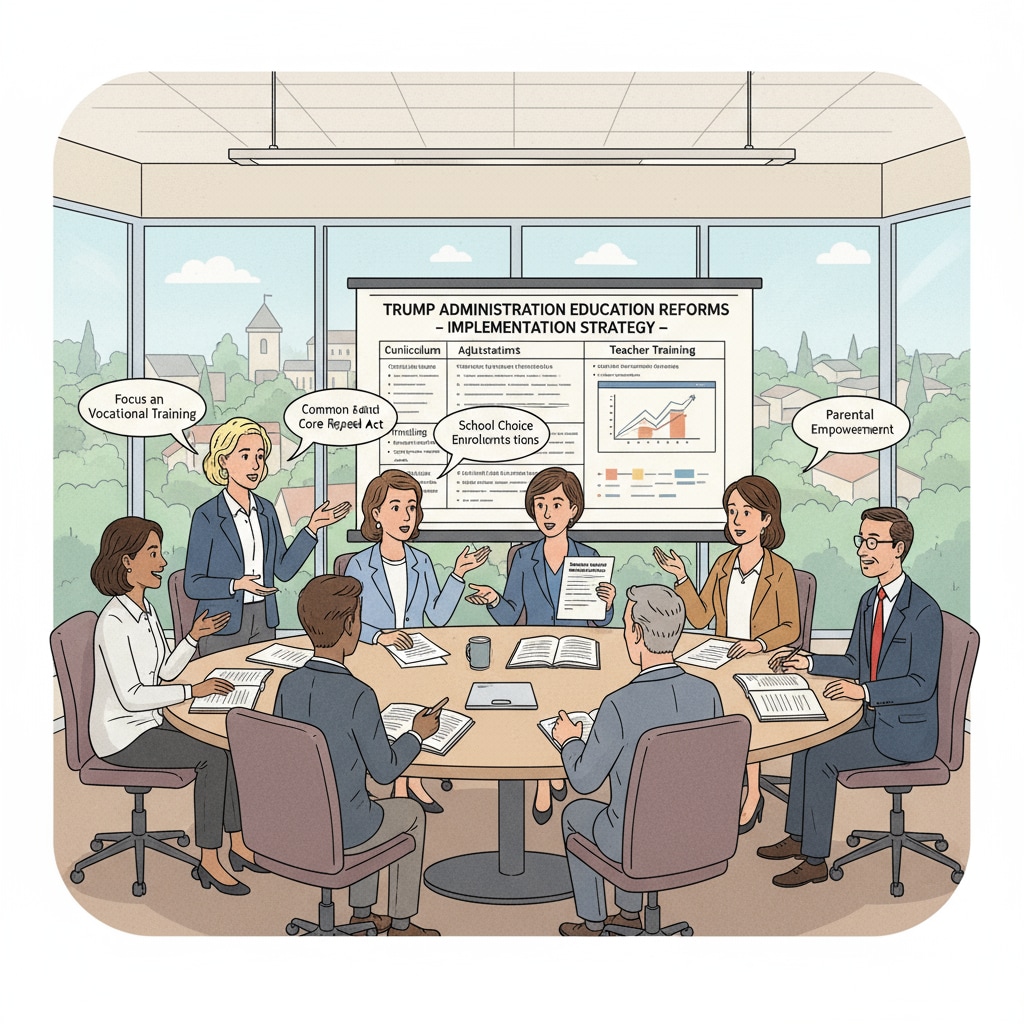 Local educators discussing education policies during Trump's education reforms