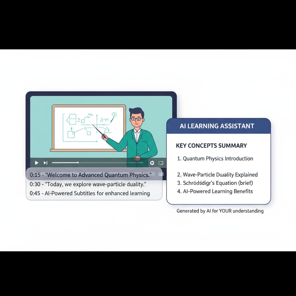 A video with AI-generated subtitles and summary for enhanced learning equality in video teaching