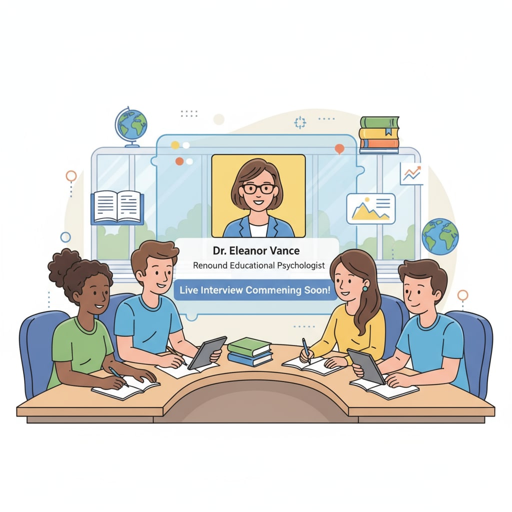 A group of students sitting around a virtual meeting screen, eagerly waiting for an interview with an education professional. Students waiting for an urban education interview as part of a university project.