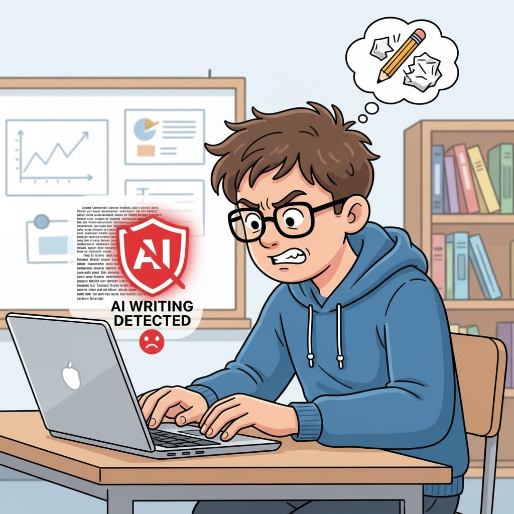 Student's frustration in writing due to AI detection