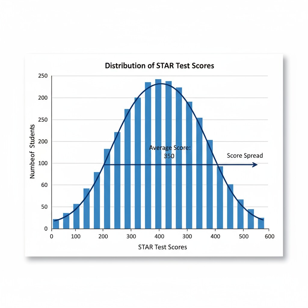 Distribution of STAR test scores among students related to percentile rankings and student performance