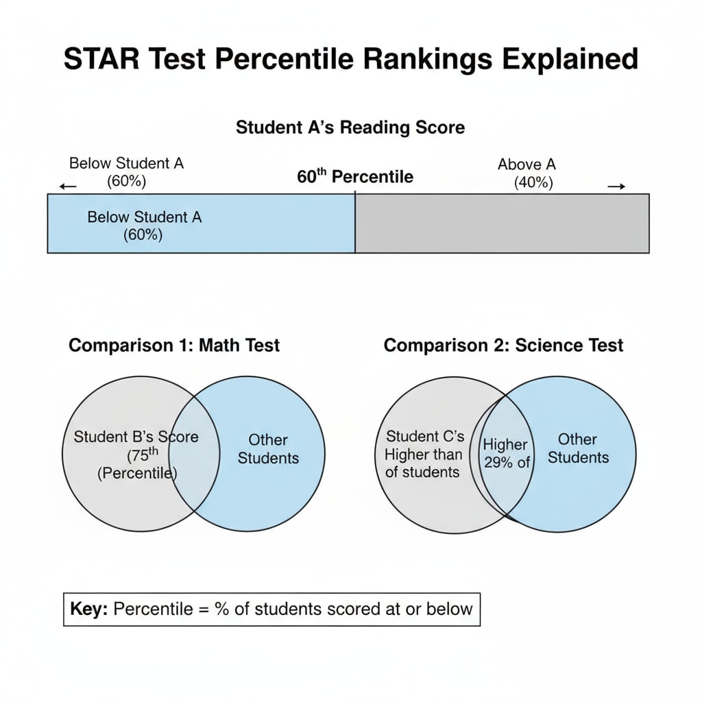 Illustration of percentile rankings in STAR tests for understanding student performance